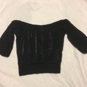 Lace off the shoulder crop top